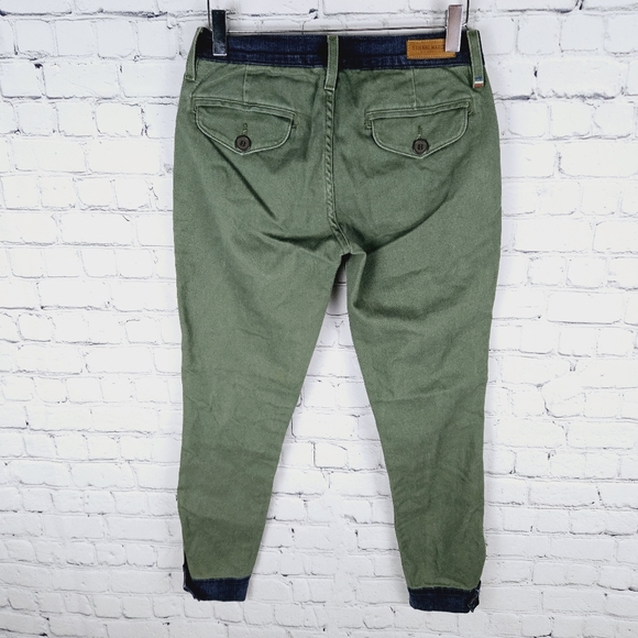 ETIENNE MARCEL | Military color block cropped ankle slim fit utility pants - Picture 3 of 12